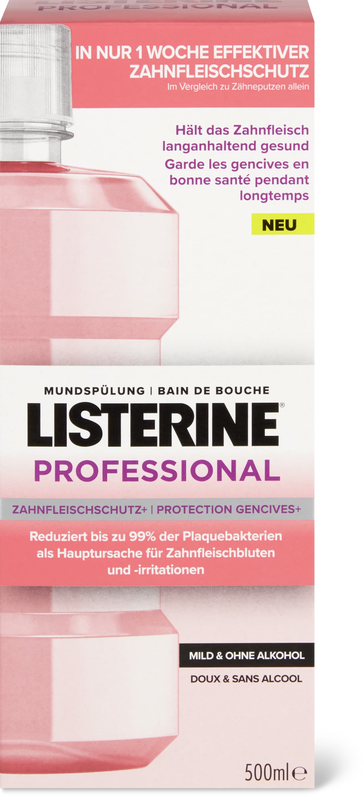 Listerine Bain de bouche Professional Protection gencives+ doux 500ml